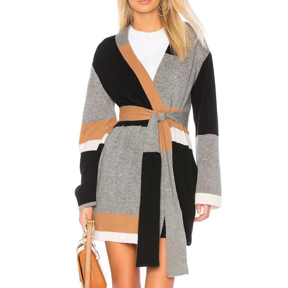 360cashmere Daniela color block sweater grey:multi
